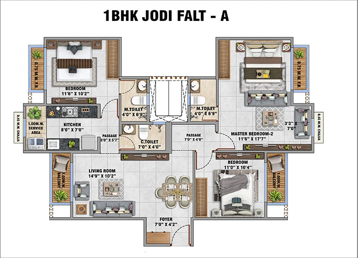 Kohinoor Anaya Vitthalwadi 1 BHK Magna Plan 2